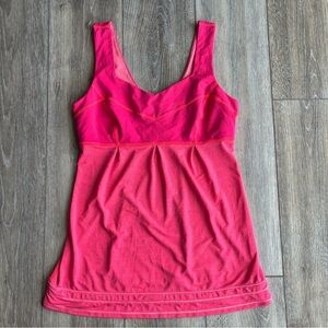 Lululemon Run Tame Me Tank Top Size 8 Paris Perfection Pink Cinchable Hem